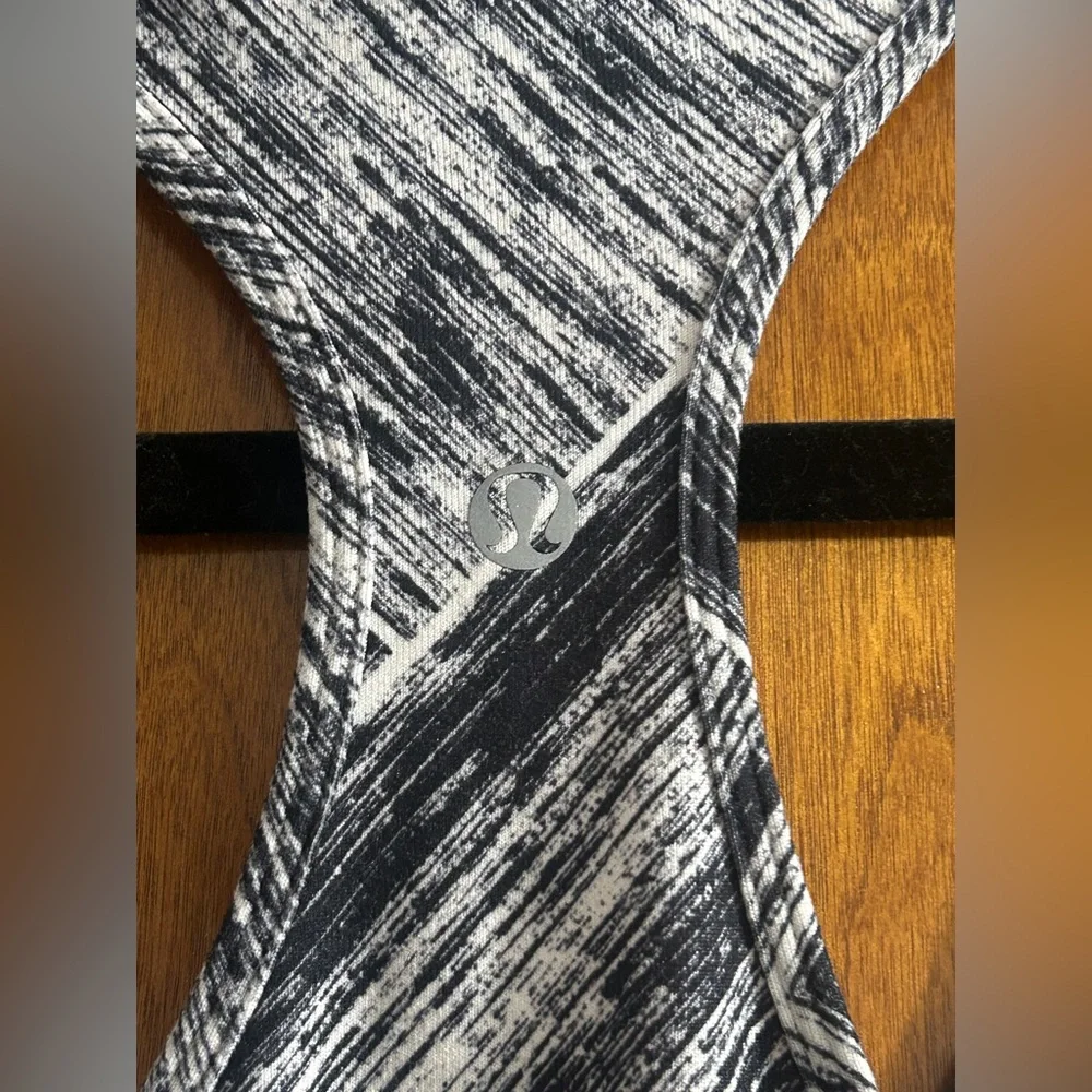 Lululemon Black White Cool Racerback black white Tank Top.